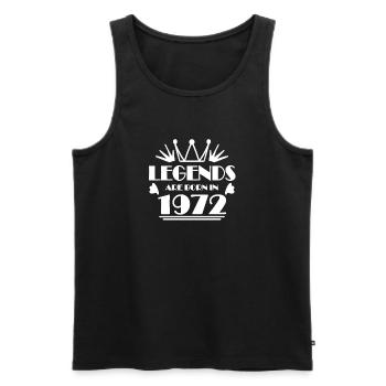 1972 - Jahrgang 1972 - Männer Premium Bio Tank Top - Schwarz - Vorne - AI Model Male 178 light (178cm)