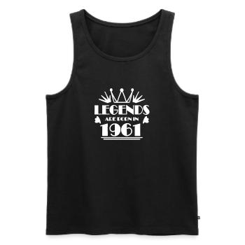 1961 - Jahrgang 1961 - Männer Premium Bio Tank Top - Schwarz - Vorne - AI Model Male 178 light (178cm)
