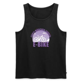 E-Bike Fahrrad E Bike Akku Geschenk - Männer Premium Bio Tank Top - Schwarz - Vorne - Michal (187cm)
