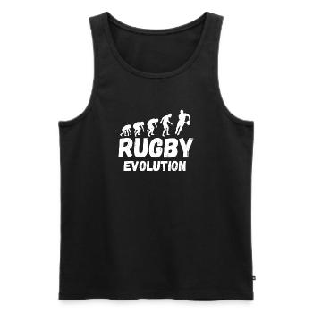 RUGBY, rugby sport, rugby humour - Débardeur bio Premium Homme - noir - Devant - AI Model Male 178 light (178cm)