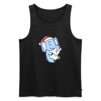 Eléphant Noël Sommeil Sommeil Sommeil Sommeil - Débardeur bio Premium Homme - noir - Devant - Michal (187cm)