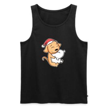 Noël Chien Propriétaires de chiens endormis Noël - Débardeur bio Premium Homme - noir - Devant - AI Model Male 178 light (178cm)