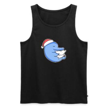 Dolphin Christmas Sleep Sleep Sleep Sleep - Men's Premium Organic Tank Top - black - Front - AI Model Male 178 light (178cm)