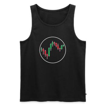 Trading Forex Chart Design - Männer Premium Bio Tank Top - Schwarz - Vorne - Michal (187cm)