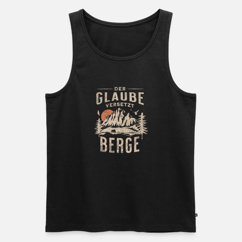 Glaube Versetzt Berge Landschaft - Männer Premium Bio Tank Top - Schwarz