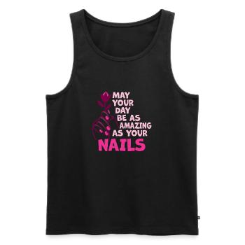 May Your Day Be As Amazing Nail Aunt - Men's Premium Organic Tank Top - black - Front - AI Model Male 178 light (178cm)