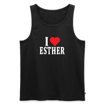I love Esther t-shirt gift idea t-shirt - Men's Premium Organic Tank Top - black - Front - Michal (187cm)