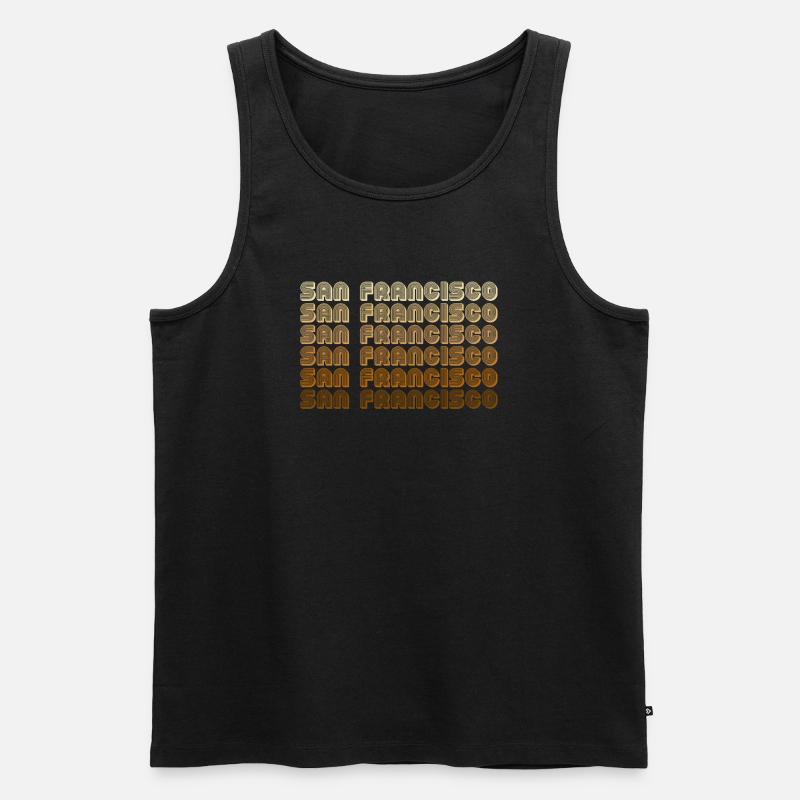 San Francisco Gradient Repeats - Männer Premium Bio Tank Top - Schwarz