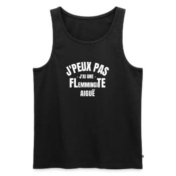 flemme, je suis fatigué, pas du matin - Débardeur bio Premium Homme - noir - Devant - AI Model Male 178 light (178cm)