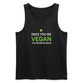 Once You Go Vegan You Never Go Back - Men's Premium Organic Tank Top - black - Front - Michal (187cm)