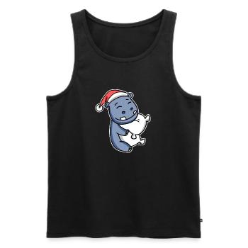 Nilpferd Weihnachten - Männer Premium Bio Tank Top - Schwarz - Vorne - Michal (187cm)