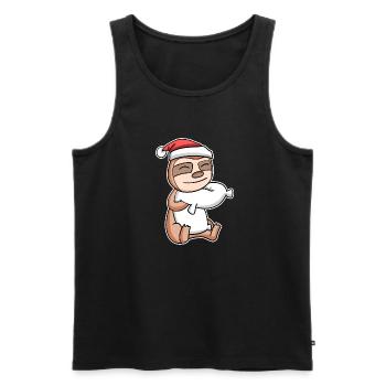Sloth Christmas Sleep Sleep Sleep Sleep - Men's Premium Organic Tank Top - black - Front - AI Model Male 178 light (178cm)