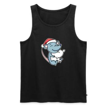 Mouse Christmas Sleep Sleep Sleep Sleep - Men's Premium Organic Tank Top - black - Front - Michal (187cm)