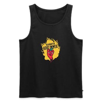 Schärfer geht immer lustiges Chili Design - Männer Premium Bio Tank Top - Schwarz - Vorne - AI Model Male 178 light (178cm)