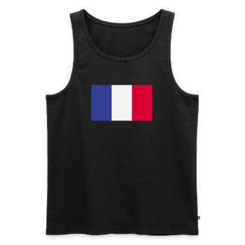 France National Flag - Men's Premium Organic Tank Top - black - Front - Michal (187cm)