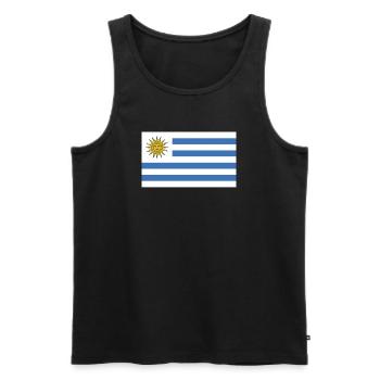 Uruguay National Flag - Men's Premium Organic Tank Top - black - Front - AI Model Male 178 light (178cm)