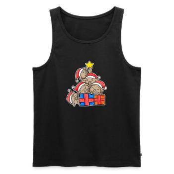 Wildschweine Weihnachtsbaum Wildschwein - Männer Premium Bio Tank Top - Schwarz - Vorne - Michal (187cm)