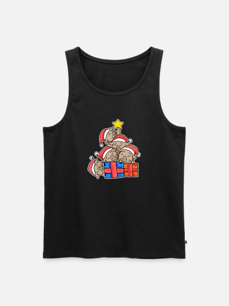Wildschweine Weihnachtsbaum Wildschwein - Männer Premium Bio Tank Top - Schwarz