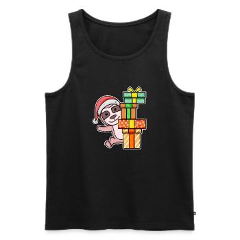 Christmas Sloth with gifts - Men's Premium Organic Tank Top - black - Front - AI Model Male 178 light (178cm)