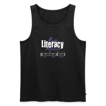Music Literacy Matters - Men's Premium Organic Tank Top - black - Front - AI Model Male 178 light (178cm)