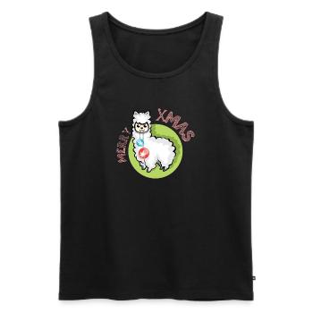merry christmas alpaca symbol nature animals xmas - Men's Premium Organic Tank Top - black - Front - Michal (187cm)