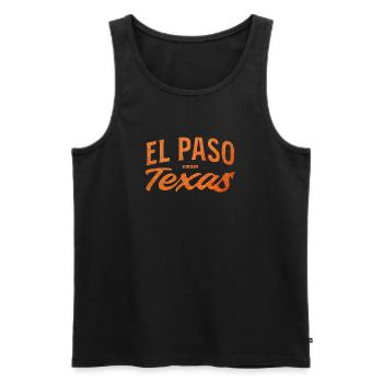 El Paso Texas Script Logo - Men's Premium Organic Tank Top - black - Front - AI Model Male 178 light (178cm)