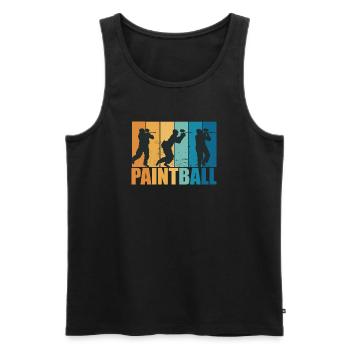 Paintball Paintballer Gotcha Vintage Cadeau - Débardeur bio Premium Homme - noir - Devant - AI Model Male 178 light (178cm)