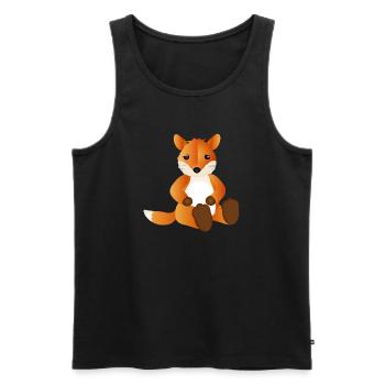 Petit renard sucré comme compagnon animal - Débardeur bio Premium Homme - noir - Devant - Michal (187cm)