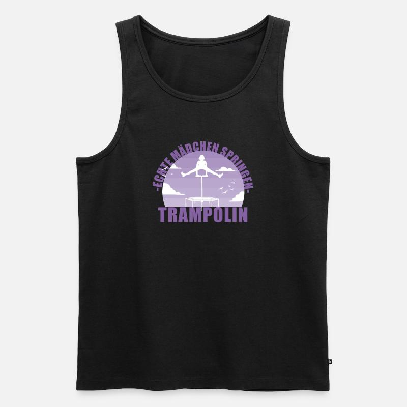 Echte Mädchen springen Trampolin Geschenk - Männer Premium Bio Tank Top - Schwarz