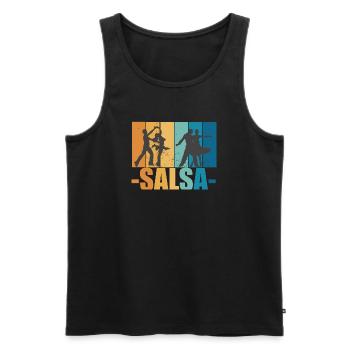 Salsa Vintage Tänzer Retro tanzen Geschenk - Männer Premium Bio Tank Top - Schwarz - Vorne - Michal (187cm)