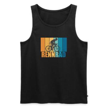 Rennrad Vintage Retro Radsport Fahrrad Geschenk - Männer Premium Bio Tank Top - Schwarz - Vorne - Michal (187cm)