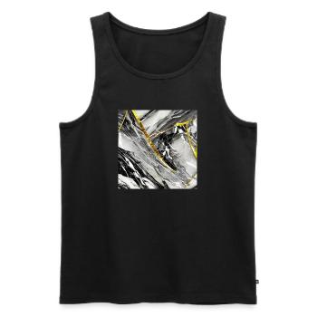 Marble Black Gold Natural Stone - Men's Premium Organic Tank Top - black - Front - AI Model Male 178 light (178cm)