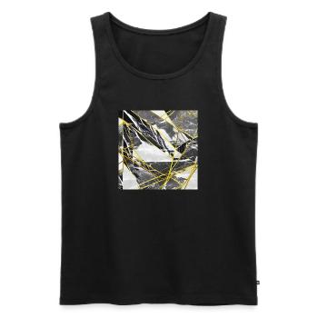 Marble Black Gold Geometric texture - Men's Premium Organic Tank Top - black - Front - AI Model Male 178 light (178cm)