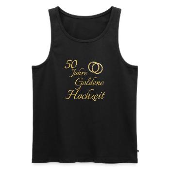 50 Jahre Goldene Hochzeit Ringe - Männer Premium Bio Tank Top - Schwarz - Vorne - AI Model Male 178 light (178cm)