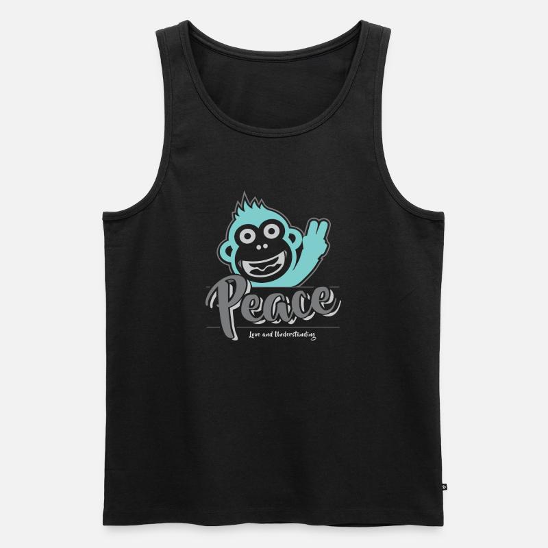 Frieden, Liebe und Verständnis - Männer Premium Bio Tank Top - Schwarz