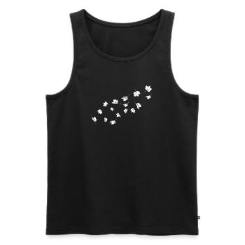 Des feuilles d’érable minimalistes soufflant dans le vent - Débardeur bio Premium Homme - noir - Devant - AI Model Male 178 light (178cm)
