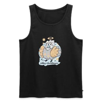 Silky Christmas - Men's Premium Organic Tank Top - black - Front - AI Model Male 178 light (178cm)