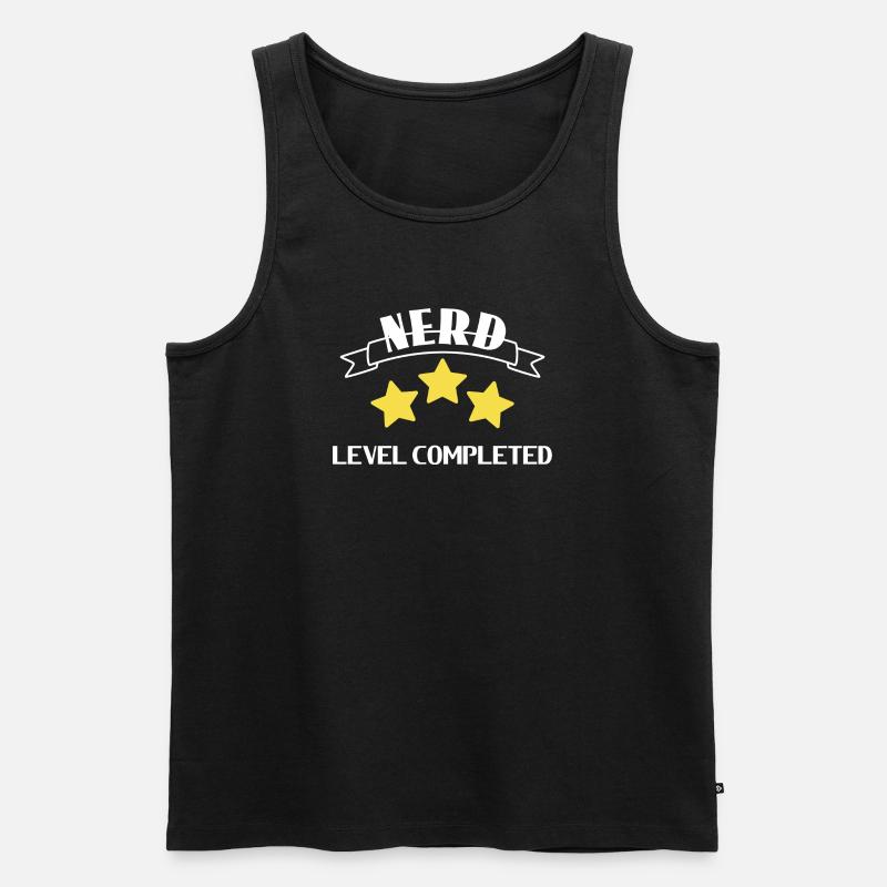 Nerd - Streber - Männer Premium Bio Tank Top - Schwarz