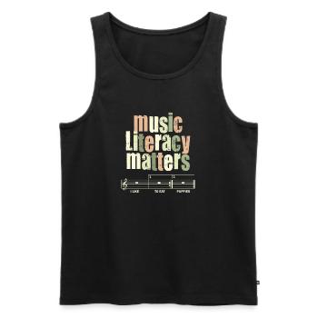Music Literacy Matters - Men's Premium Organic Tank Top - black - Front - AI Model Male 178 light (178cm)