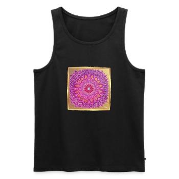 BlumenMandala HerzEnergie - Sonja Ariel von Staden - Männer Premium Bio Tank Top - Schwarz - Vorne - AI Model Male 178 light (178cm)