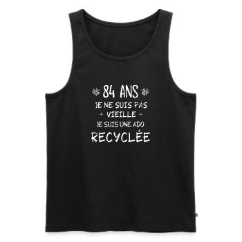 ado recyclée, anniversaire 84 ans, j'ai 84 ans - Débardeur bio Premium Homme - noir - Devant - Michal (187cm)