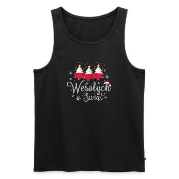Wesolych Swiat Weihnachtsbäume Polnische Flagge - Männer Premium Bio Tank Top - Schwarz - Vorne - Michal (187cm)