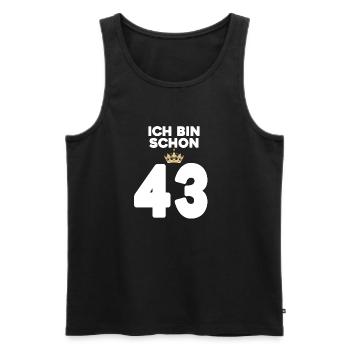 43 Geburtstag - 43 Jahre mit Krone - Männer Premium Bio Tank Top - Schwarz - Vorne - Michal (187cm)