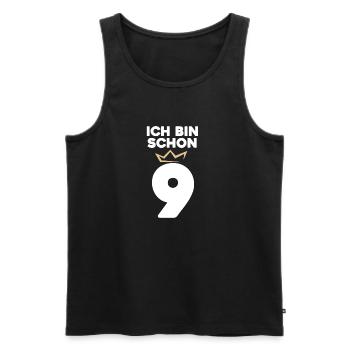 9 Geburtstag - 9 Jahre mit Krone - Männer Premium Bio Tank Top - Schwarz - Vorne - Michal (187cm)