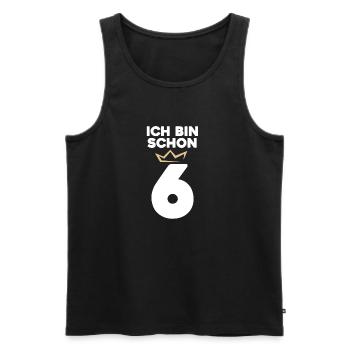 6 Geburtstag - 6 Jahre mit Krone - Männer Premium Bio Tank Top - Schwarz - Vorne - Michal (187cm)