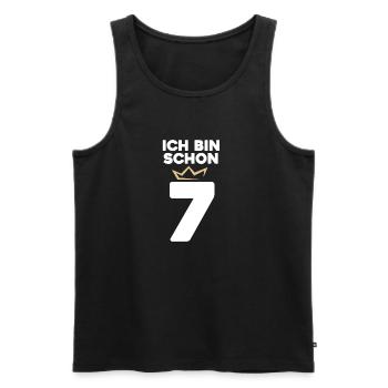 7 Geburtstag - 7 Jahre mit Krone - Männer Premium Bio Tank Top - Schwarz - Vorne - Michal (187cm)