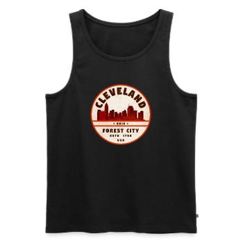 Cleveland Forest City Emblem - Männer Premium Bio Tank Top - Schwarz - Vorne - AI Model Male 178 light (178cm)