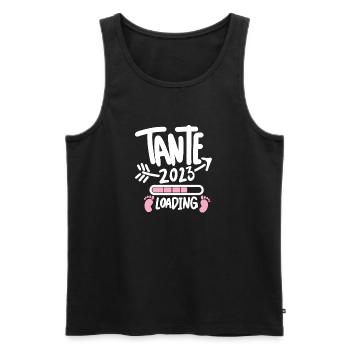 Tante 2023 - Tante werden - Tante Geschenk - Männer Premium Bio Tank Top - Schwarz - Vorne - AI Model Male 178 light (178cm)