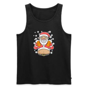 Weichmachten Bier Weihnachtsmann - Männer Premium Bio Tank Top - Schwarz - Vorne - Michal (187cm)