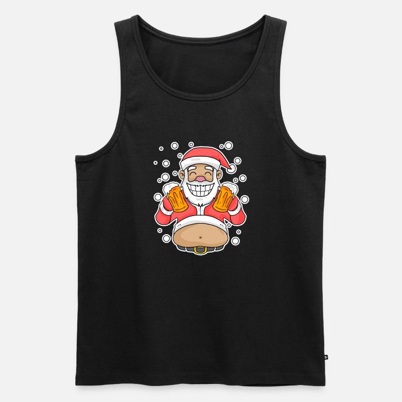 Weichmachten Bier Weihnachtsmann - Männer Premium Bio Tank Top - Schwarz